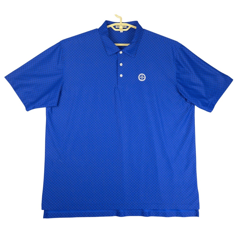 Peter Millar Summer Comfort Mens XXL Blue Skull‎ Print Golf Polo MF20EK64S York
